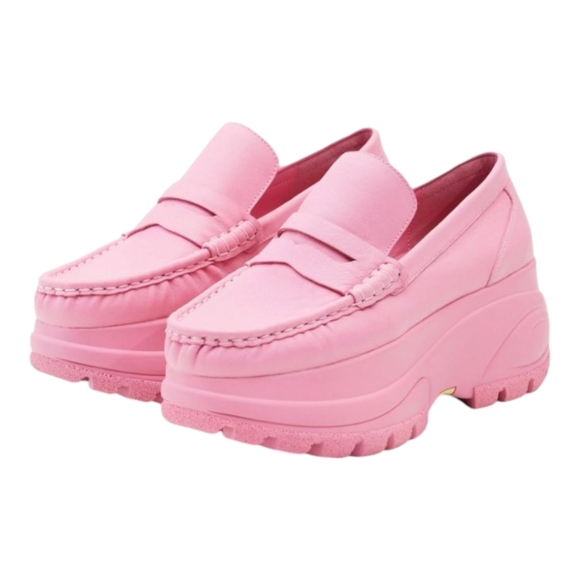 Desigual Maitrepierre Platform Leather Moccasins Women, Cow Leather - Pink (6) - Picture 1 of 9